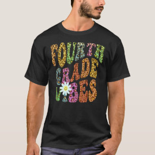 Groovy VIURTH GRADE VIBES Teacher Leopard Print 4t T-shirt