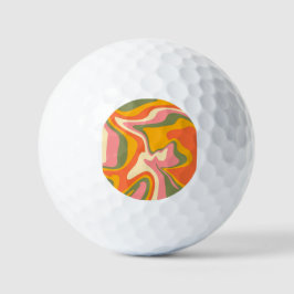 Groovy Vloeibare Marmer Retro 60s Vintage Feest  Golfballen