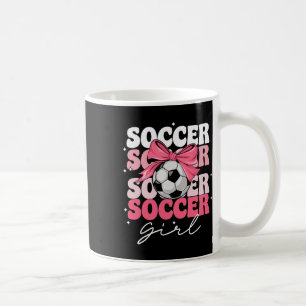 Groovy Voetbal Meisje Meisjes Coquette Boog Voetba Koffiemok