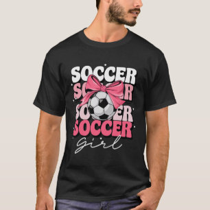 Groovy Voetbal Meisje Meisjes Coquette Boog Voetba T-shirt