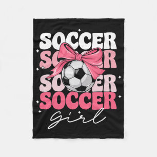 Groovy Voetbal Meisje Meisjes Coquette Strik Voetb Fleece Deken