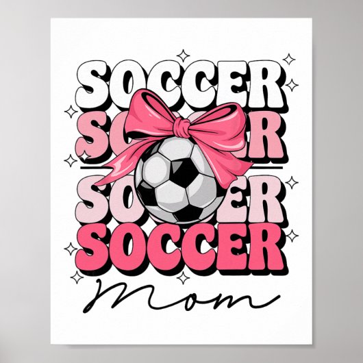Groovy Voetbal Moeder Moeder Coquette Strik Voetba Poster (Voorkant)