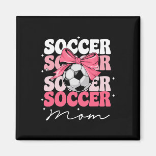 Groovy Voetbal Moeder Moeder Coquette Striking Voe Magneet