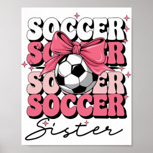 Groovy Voetbal Zus Coquette Strik Voetbal Poster