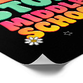 Groovy volgende halte middelbare school retro afst poster (Hoek)