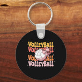 Groovy Volleybal Coquette Bow Volleybal Lover Vo Sleutelhanger (Voorkant)