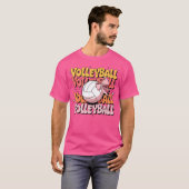 Groovy Volleybal Coquette Bow Volleybal Lover Vo T-shirt (Voorkant volledig)