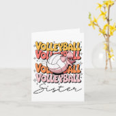 Groovy Volleybal Zuster Coquette Bow Volleybal Kaart (Gele Bloem)