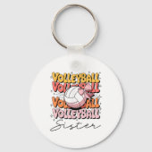 Groovy Volleybal Zuster Coquette Bow Volleybal Sleutelhanger (Voorkant)