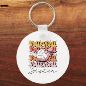 Groovy Volleybal Zuster Coquette Bow Volleybal Sleutelhanger (Voorkant)