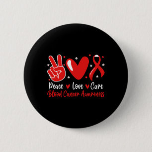 Groovy Vrede Liefde Genees Bloedkanker Bewustzijn  Ronde Button 5,7 Cm