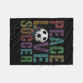 Groovy Vrede Liefde Voetbal Trapperige Ll Meisjes Fleece Deken (Voorkant (Horizontaal))