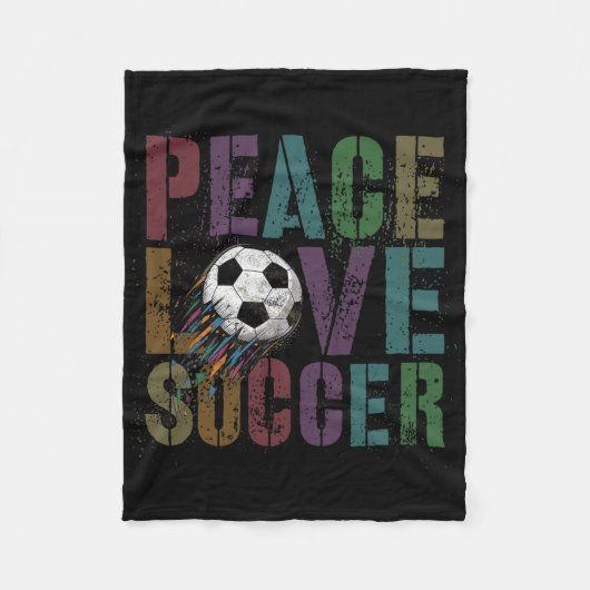 Groovy Vrede Liefde Voetbal Trapperige Ll Meisjes Fleece Deken (Voorkant)