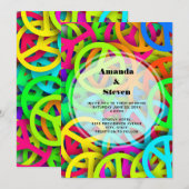 Groovy Vrede Tekens Rainbow Patroon Bruiloft Kaart (Voorkant / Achterkant)