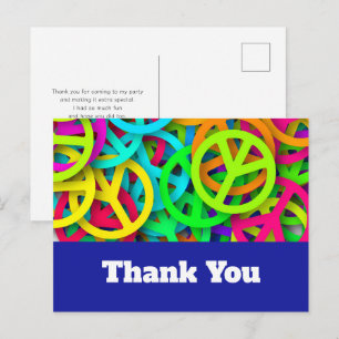 Groovy Vrede Tekens Regenboog Patroon Briefkaart