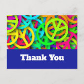 Groovy Vrede Tekens Regenboog Patroon Briefkaart (Voorkant)