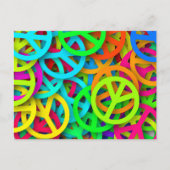 Groovy Vrede Tekens Regenboog Patroon Briefkaart (Voorkant)