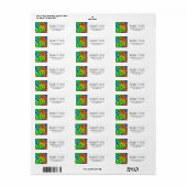 Groovy Vrede Tekens Regenboog Patroon Etiket (Full Sheet)