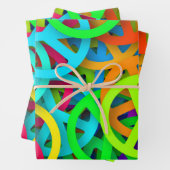 Groovy Vrede Tekens Regenboog Patroon Inpakpapier Vel (In situ)