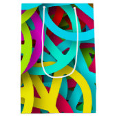 Groovy Vrede Tekens Regenboog Patroon Medium Cadeauzakje (Achterkant)