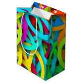 Groovy Vrede Tekens Regenboog Patroon Medium Cadeauzakje (Achterkant Gekanteld)