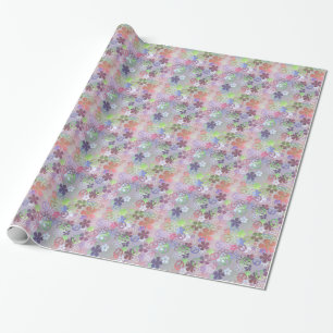 Groovy Vredesborden en Bloemen Inpakpapier