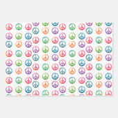 Groovy vredesborden waterverf stijl hippie liefde inpakpapier vel (Voorkant 3)