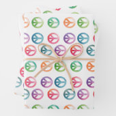 Groovy vredesborden waterverf stijl hippie liefde inpakpapier vel (In situ)