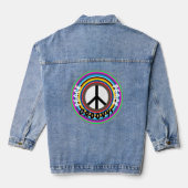 Groovy Vredesteken Kleurrijke Spiraal Cirkels Denim Jacket (Achterkant)