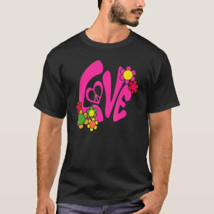 Groovy Vredesteken Liefde 60s 70s Retro Hippie Kos T-shirt