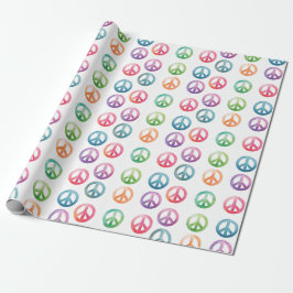 Groovy vredestekens waterverf stijl hippie liefde cadeaupapier