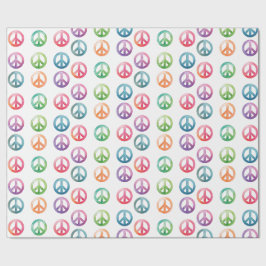 Groovy vredestekens waterverf stijl hippie liefde cadeaupapier