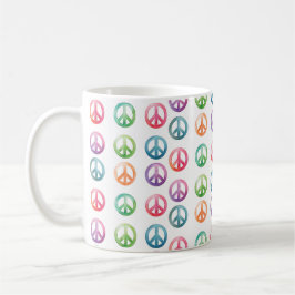 Groovy vredestekens waterverf stijl hippie liefde koffiemok