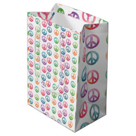 Groovy vredestekens waterverf stijl hippie liefde medium cadeauzakje