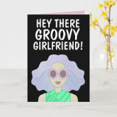 GROOVY VRIENDIN FRIEND BFF GIRL BIRTHDAY KAART (Gele Bloem)