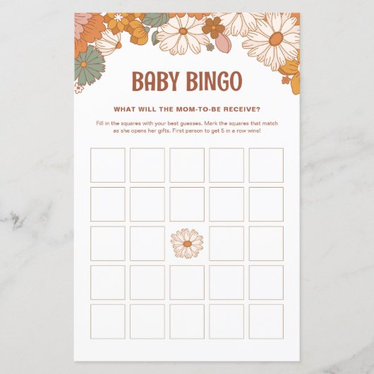 Groovy Vrijgezellenfeest Bingo Game (Voorkant)