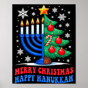 Groovy vrolijk Chrismukkah Prettig kerstfeest Hanu Poster