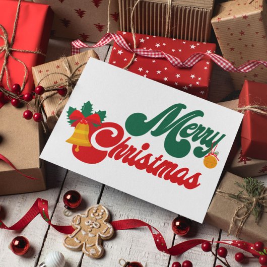 Groovy vrolijk kerstfeest briefkaart