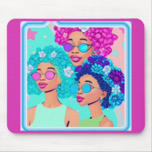 Groovy Vrouwen met Bloemen Muismat