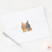 Groovy Waterverf Cat Art Sticker (Envelop)