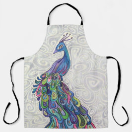 Groovy Waterverf Peacock Bird Art Schort