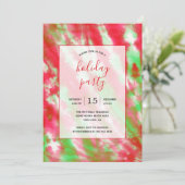 Groovy Waterverf Tie Dye Fun Hippie Vakantie Party Kaart (Staand voorkant)