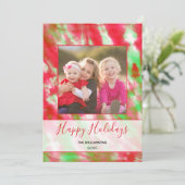 Groovy Waterverf Tie Dye Modern Boho Hippie Foto Feestdagenkaart (Staand voorkant)