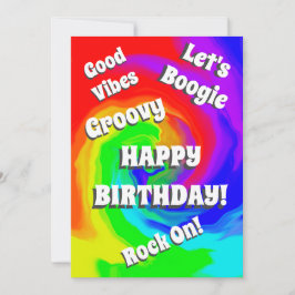 Groovy Wave of Colors Good Vibes Happy Birthday