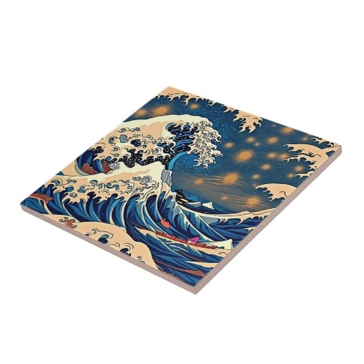 Groovy Wave Retro Keramische Tegel Bold Vibes Tegeltje (Zijkant)