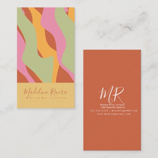 Groovy Waves Artist Handmade Artisan Designer Visitekaartje (Voorkant / Achterkant)