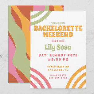 Groovy Wavy 80s Retro Bachelorette Weekend  Kaart