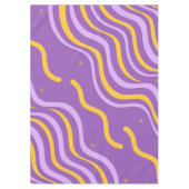 Groovy Wavy Stripe Paarse Gele Abstracte Lente Tafelkleed (Voorkant)