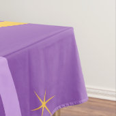 Groovy Wavy Stripe Paarse Gele Abstracte Lente Tafelkleed (Voorbeeld)