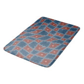 Groovy Wavy Trippy 60s Bloem Controles Blauw Rood Badmat (Gekanteld)